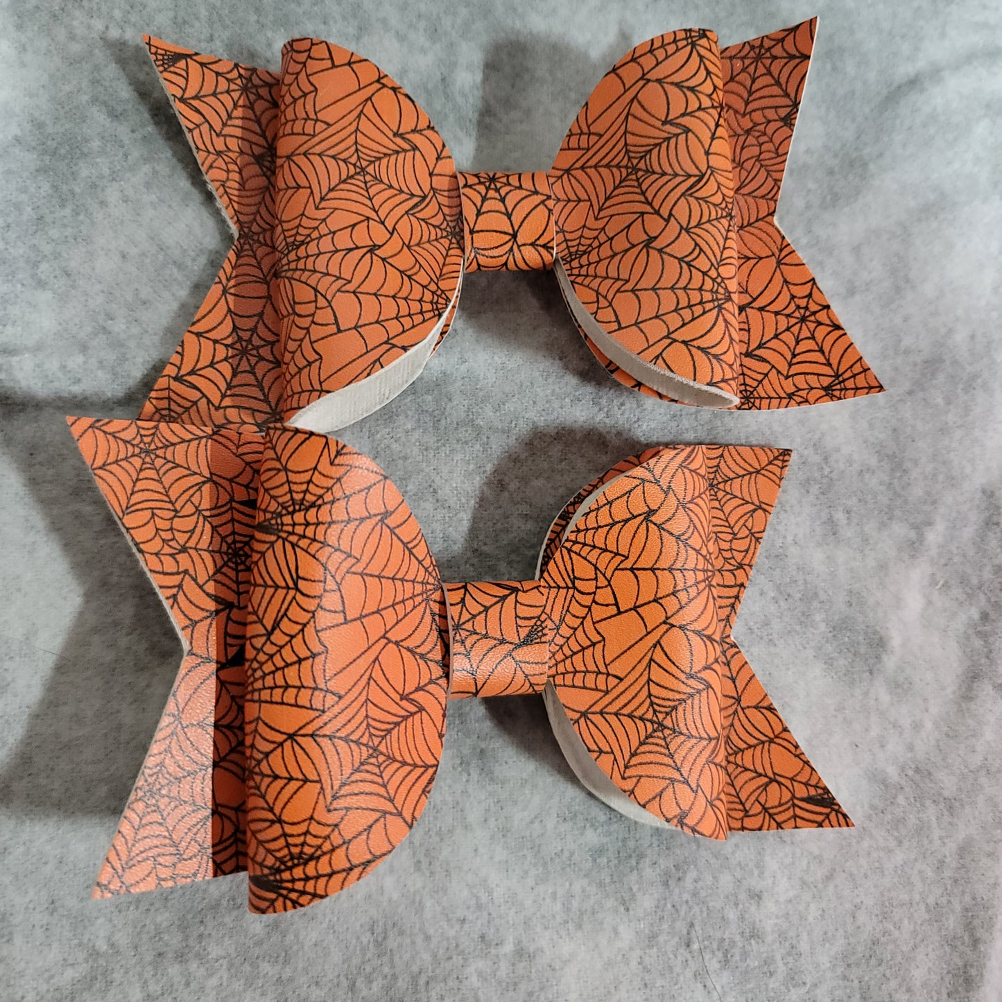 Orange & Black Spiderweb Bows
