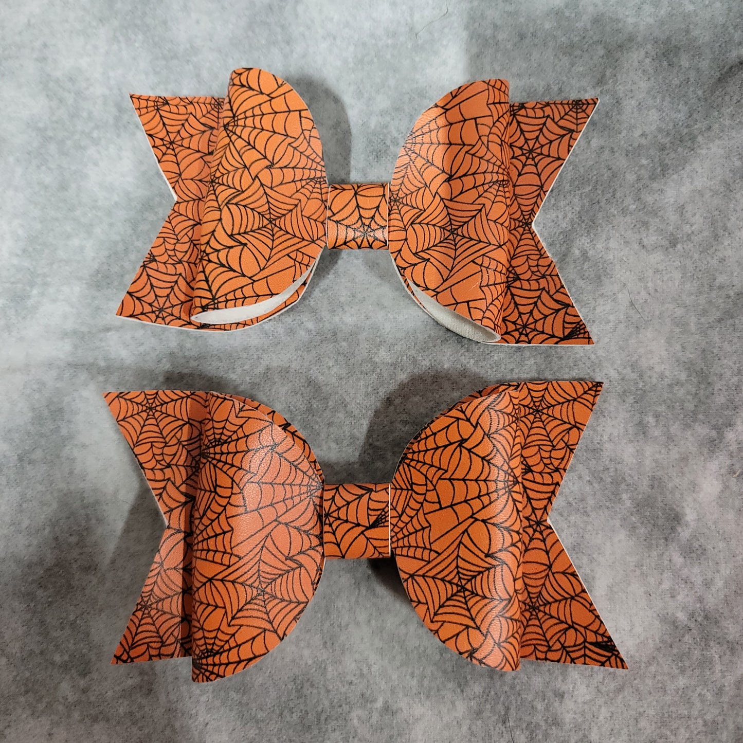 Orange & Black Spiderweb Bows