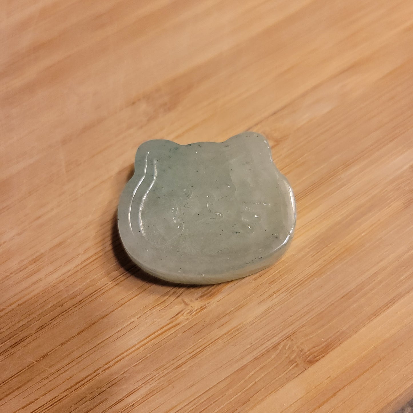 Adventurine Cat Head Carving