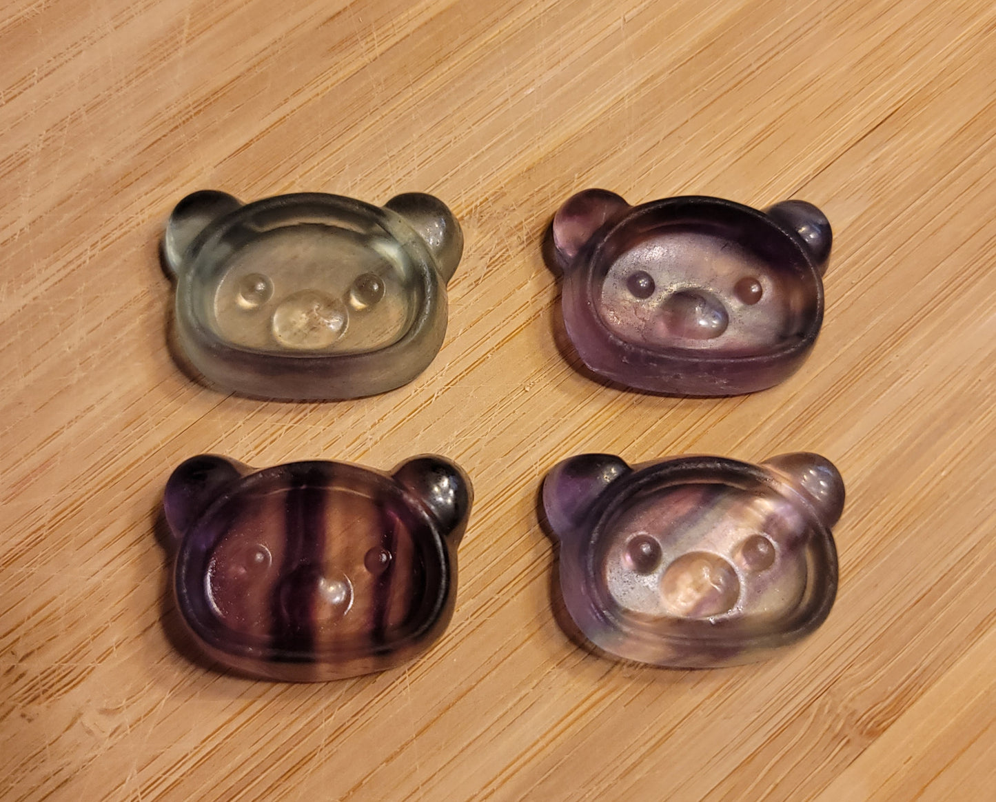 Small Fluorite Bear Head Carving