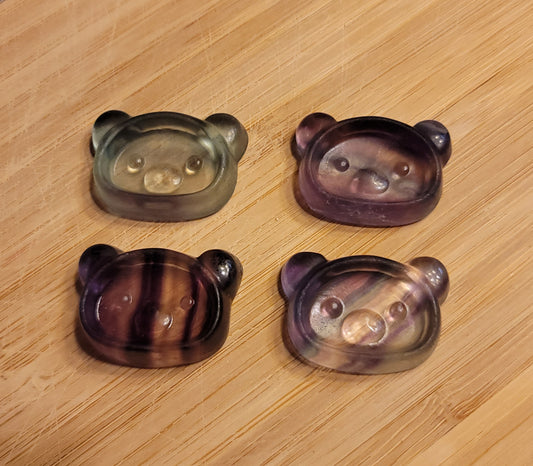 Small Fluorite Bear Head Carving