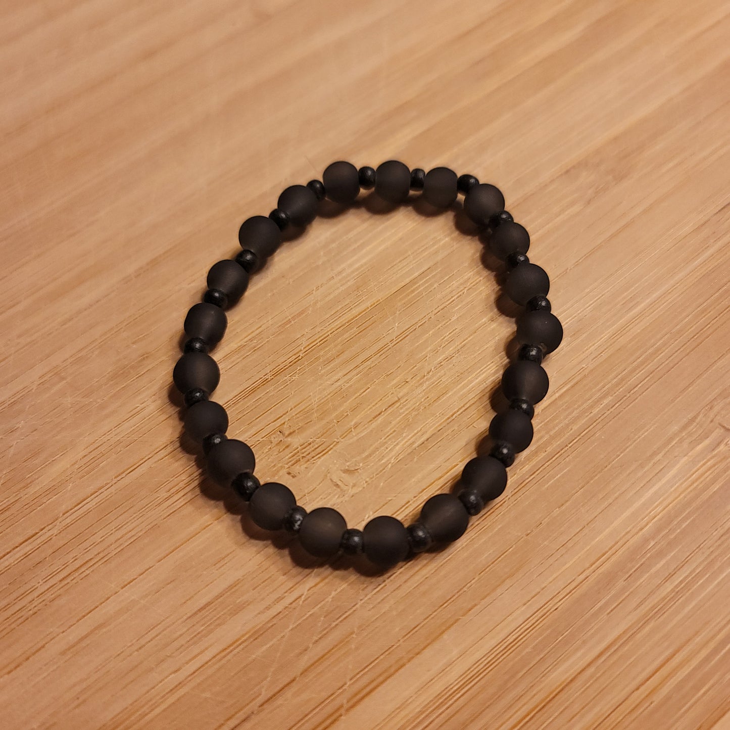 Vintage Glass Bead & Philippine Wood Bead Bracelet