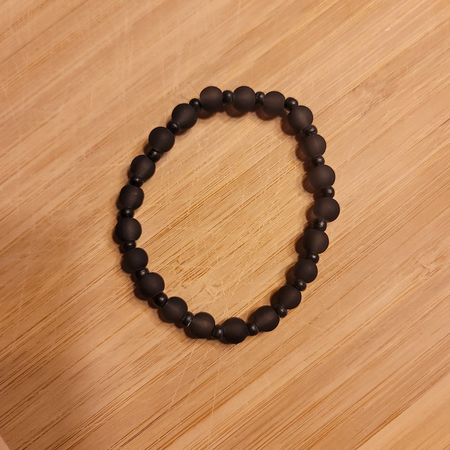 Vintage Glass Bead & Philippine Wood Bead Bracelet