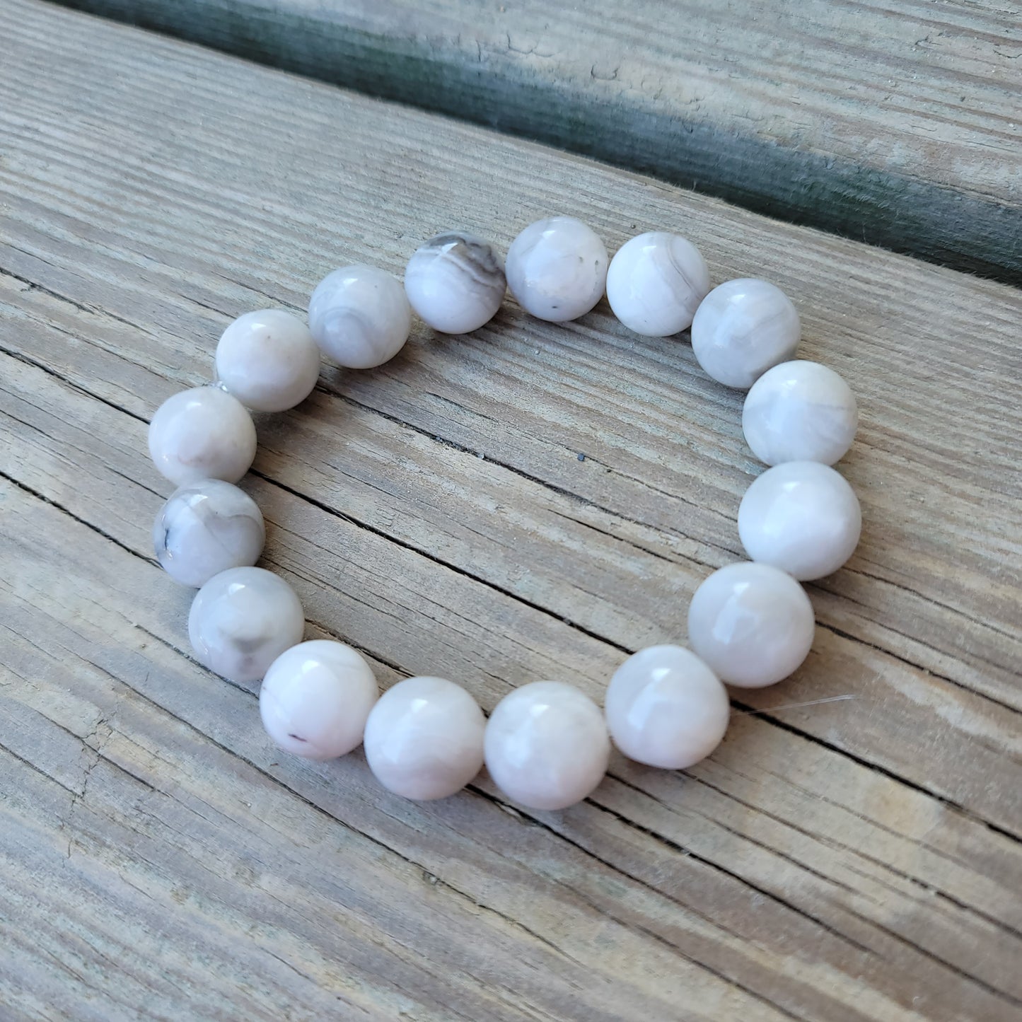 Mexican White Crazy Lace Agate Braceet