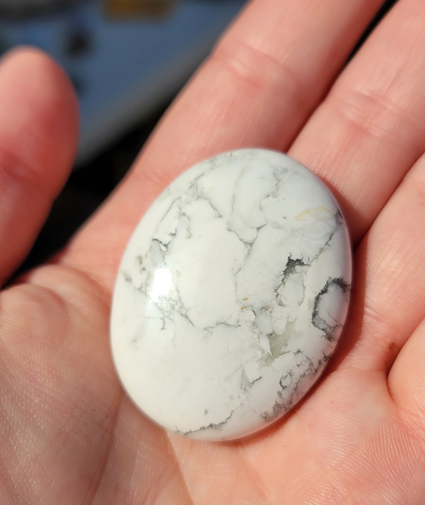 Howlite Palm Stone