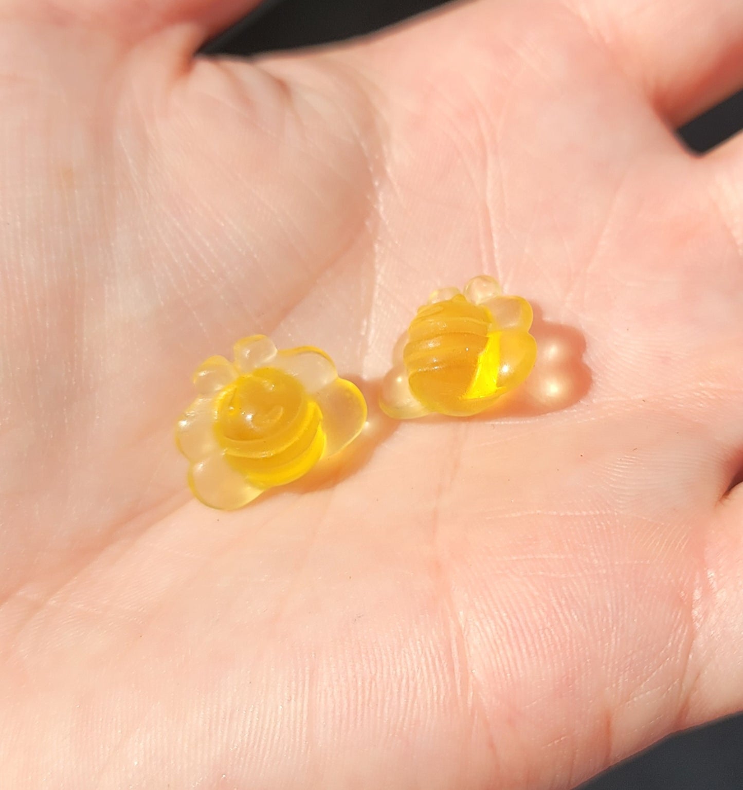Yellow Fluorite Mini Bee Carvings