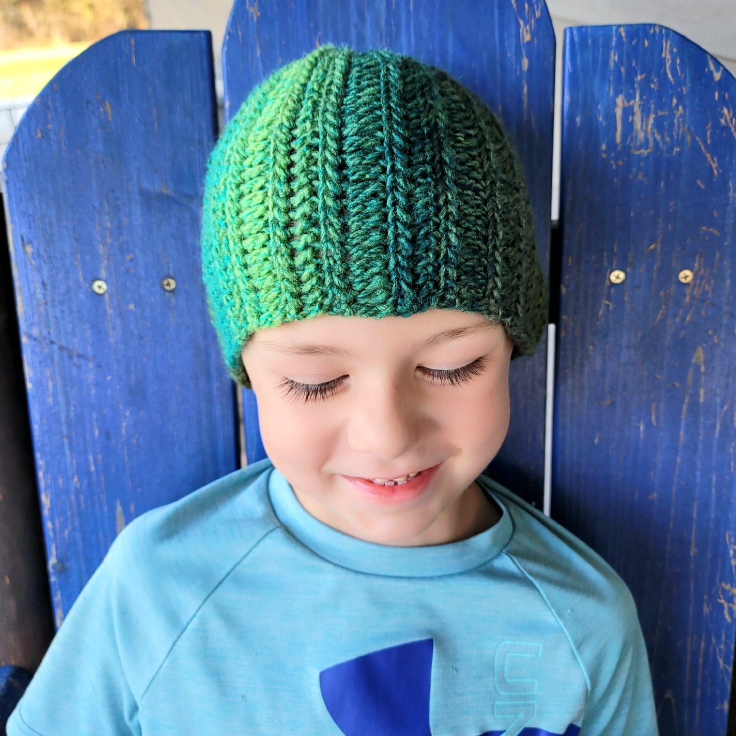 Green Everly Beanie- Child