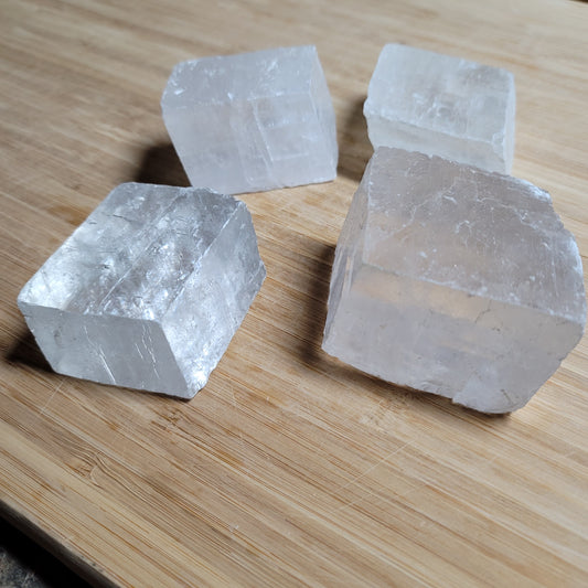 Clear Calcite Cube with Rainbows