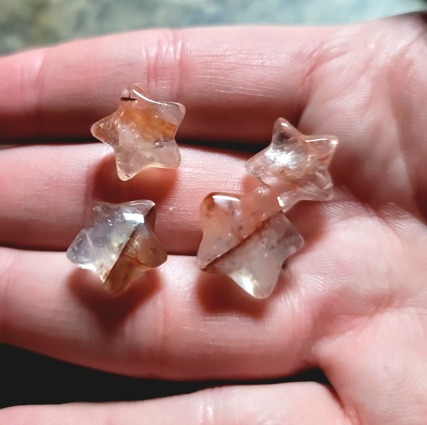 Fire Quartz Star Earrings
