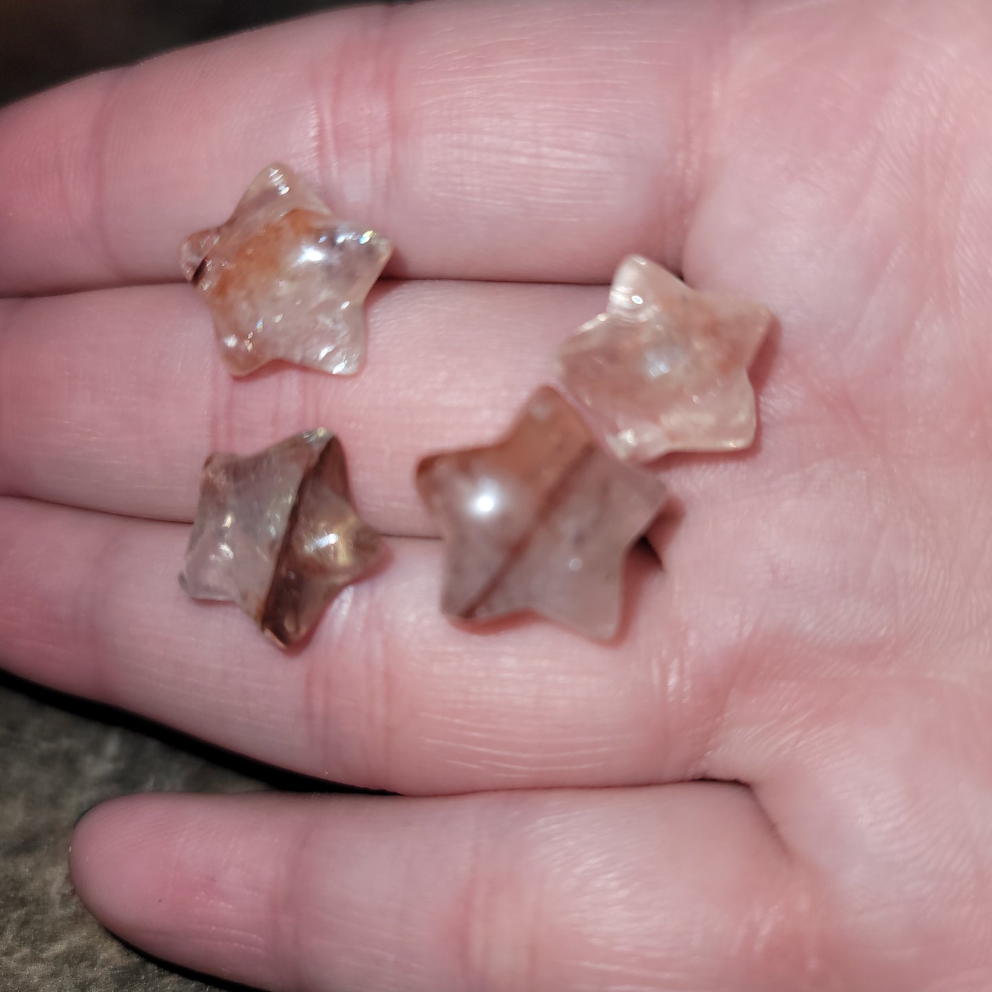 Fire Quartz Star Earrings