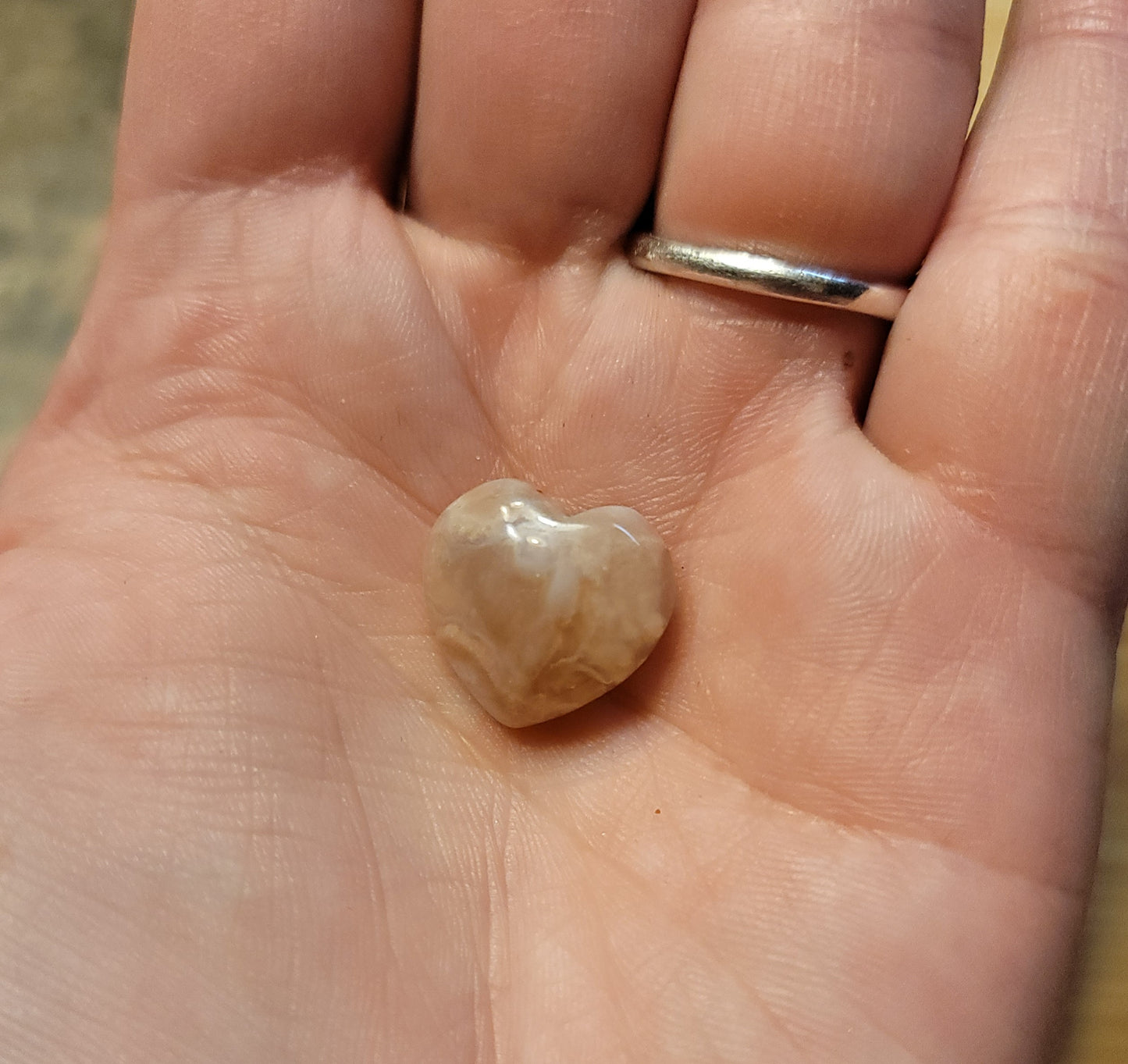 Flower Agate Mini Heart