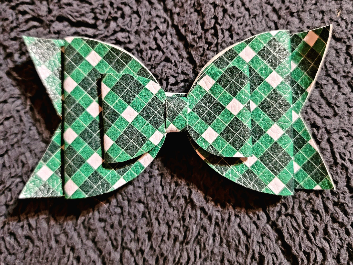 Green Plaid Double Stack Large Bow