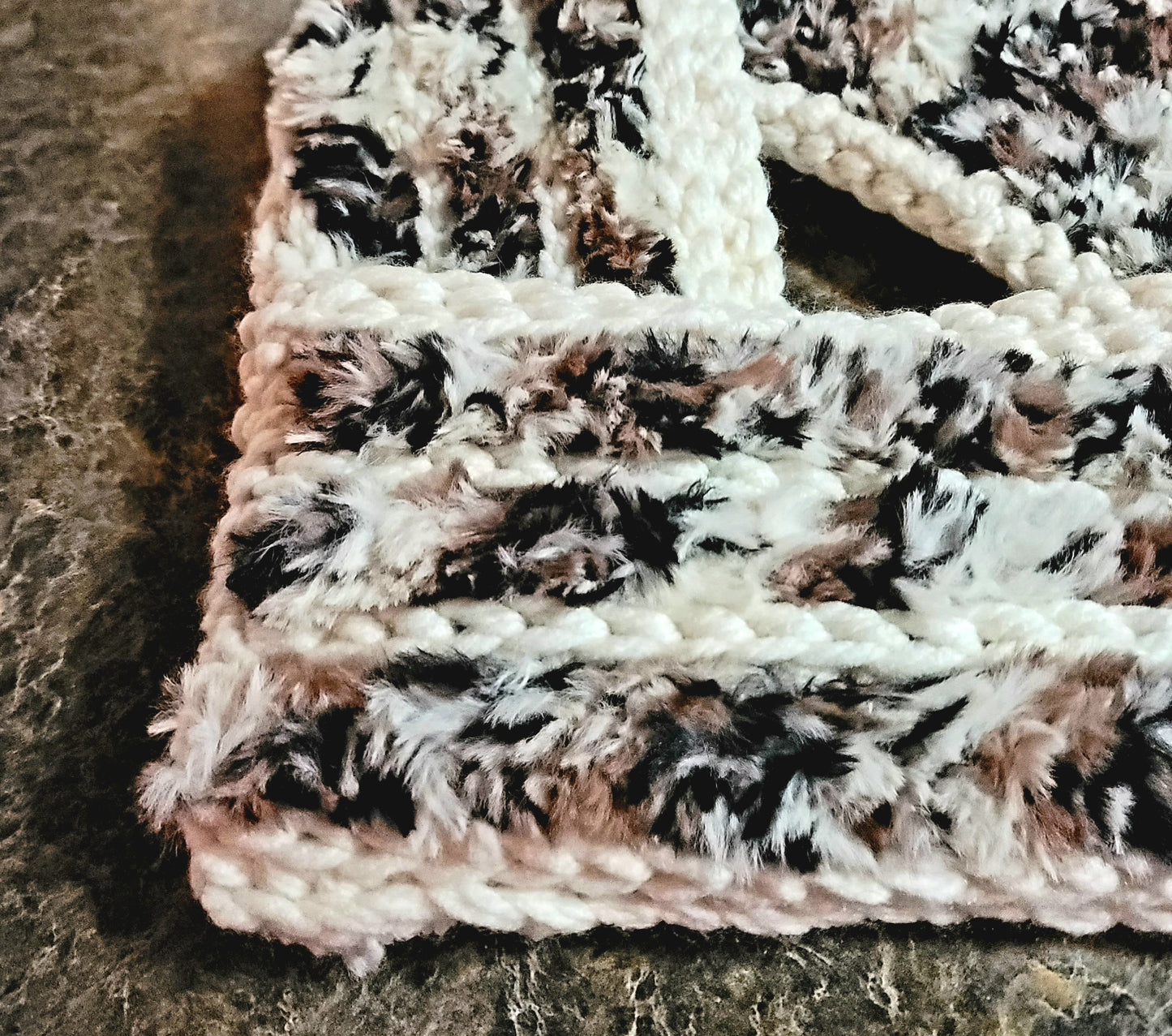 Cream & Faux Fur Braided Hearts Cowl
