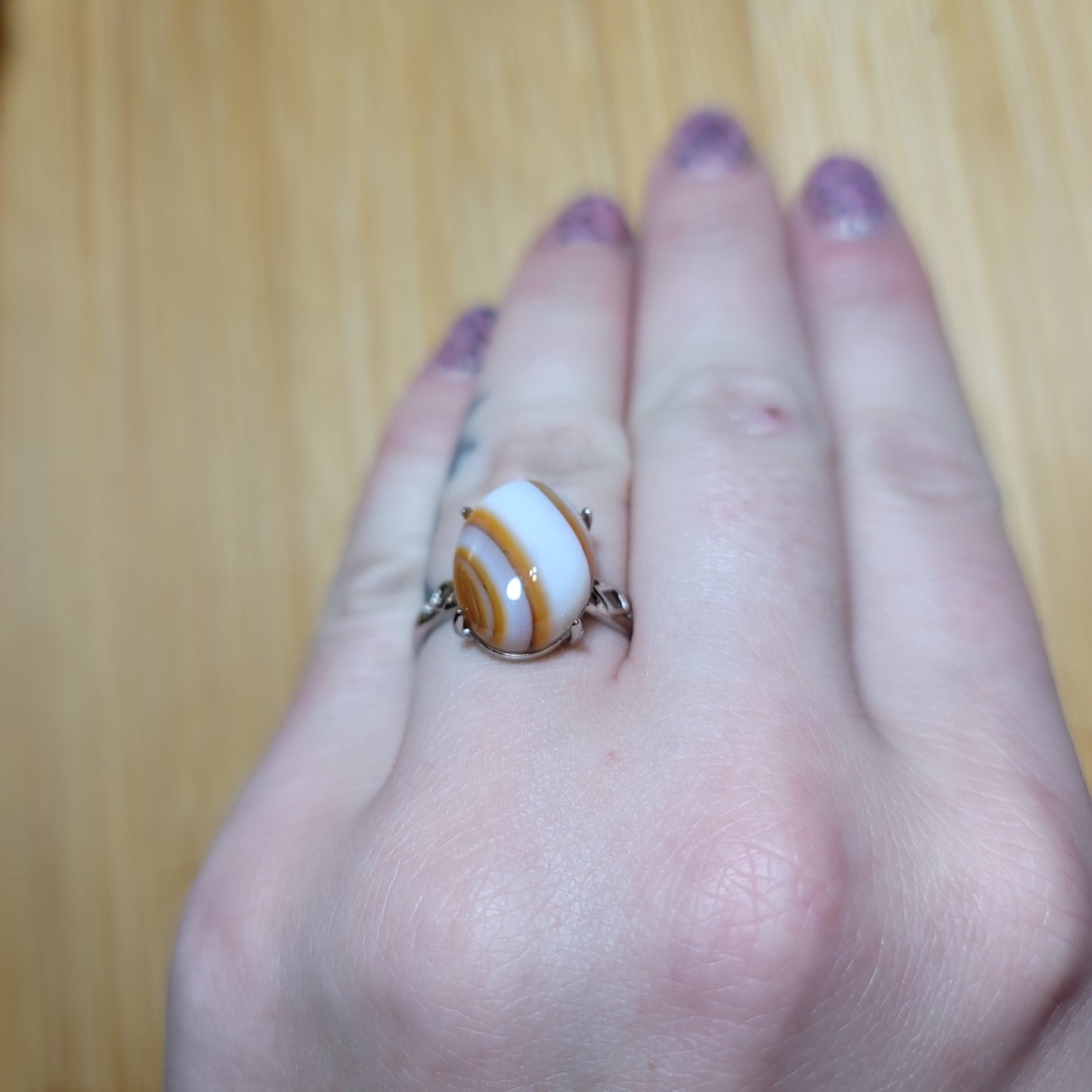 White Carnelian Ring