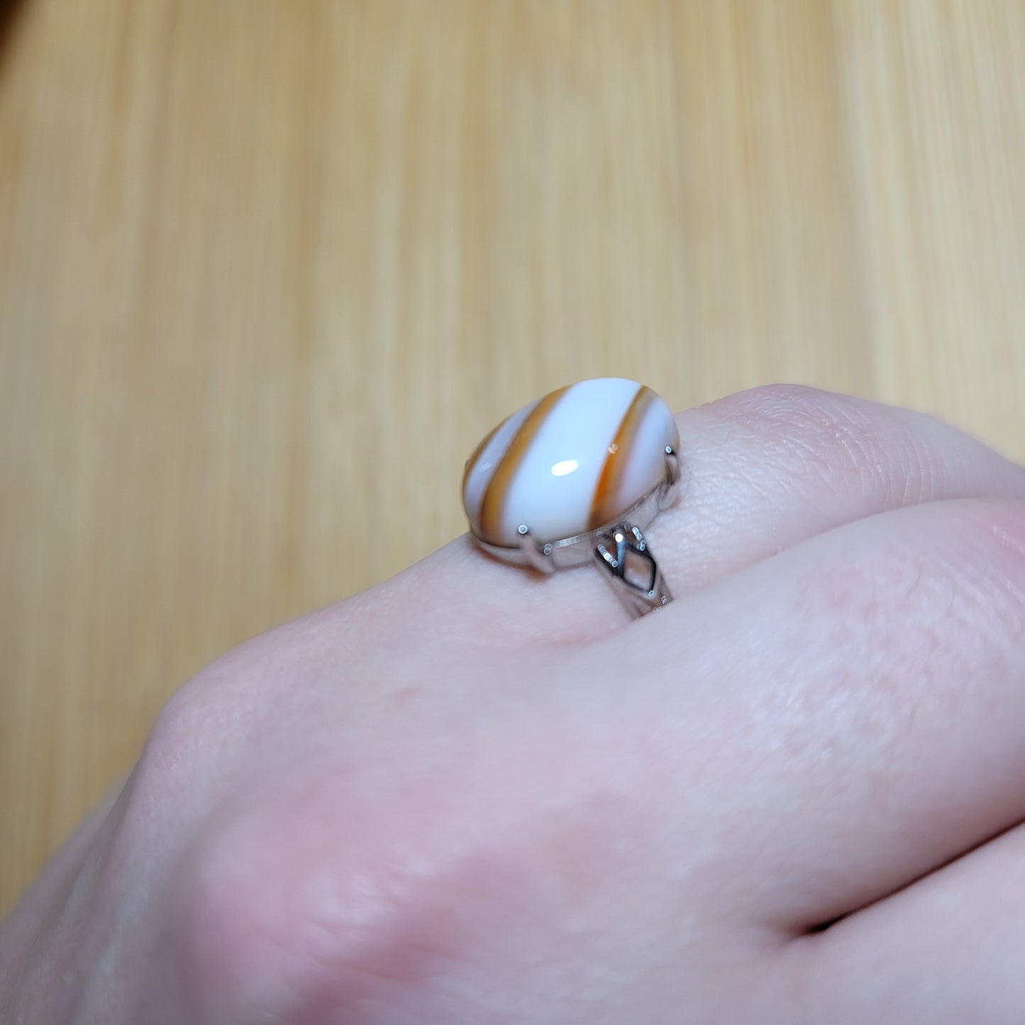 White Carnelian Ring