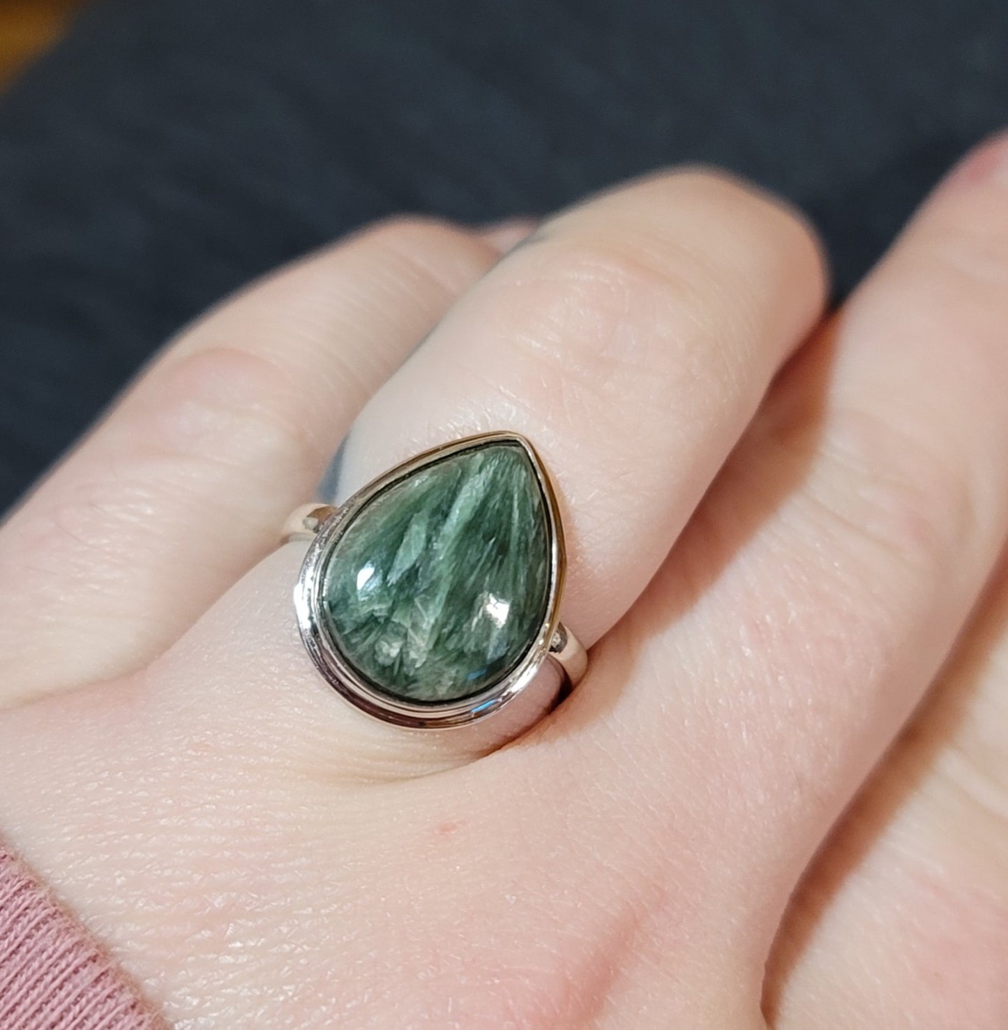 Sterling Silver Seraphanite Size 8 Ring