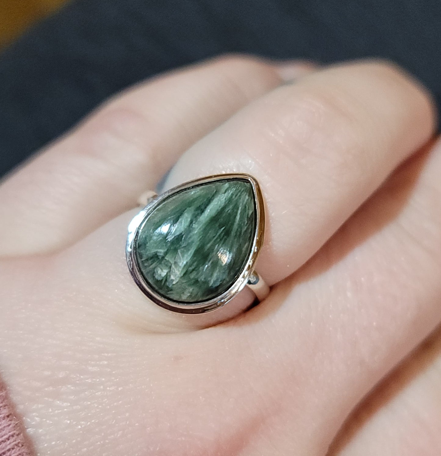 Sterling Silver Seraphanite Size 8 Ring