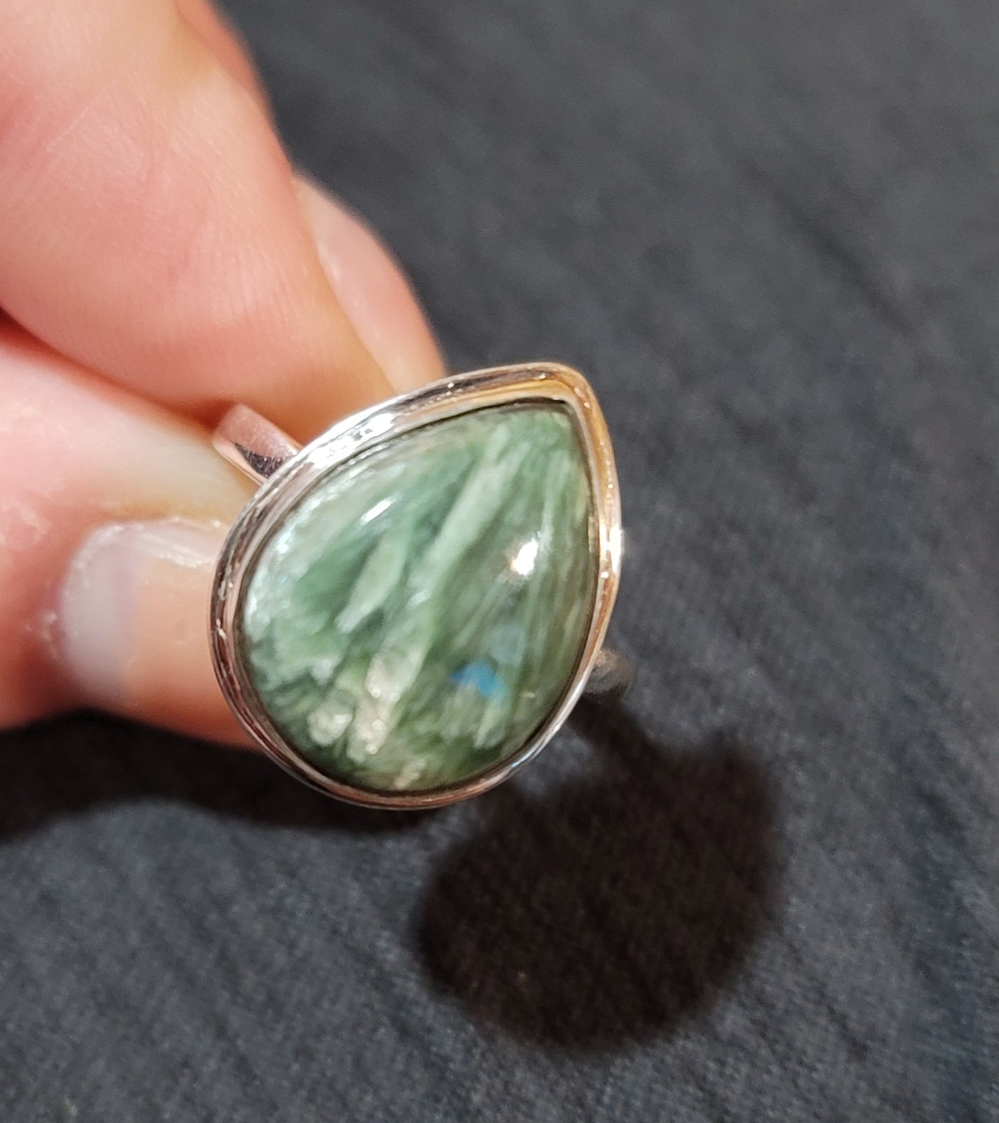 Sterling Silver Seraphanite Size 8 Ring