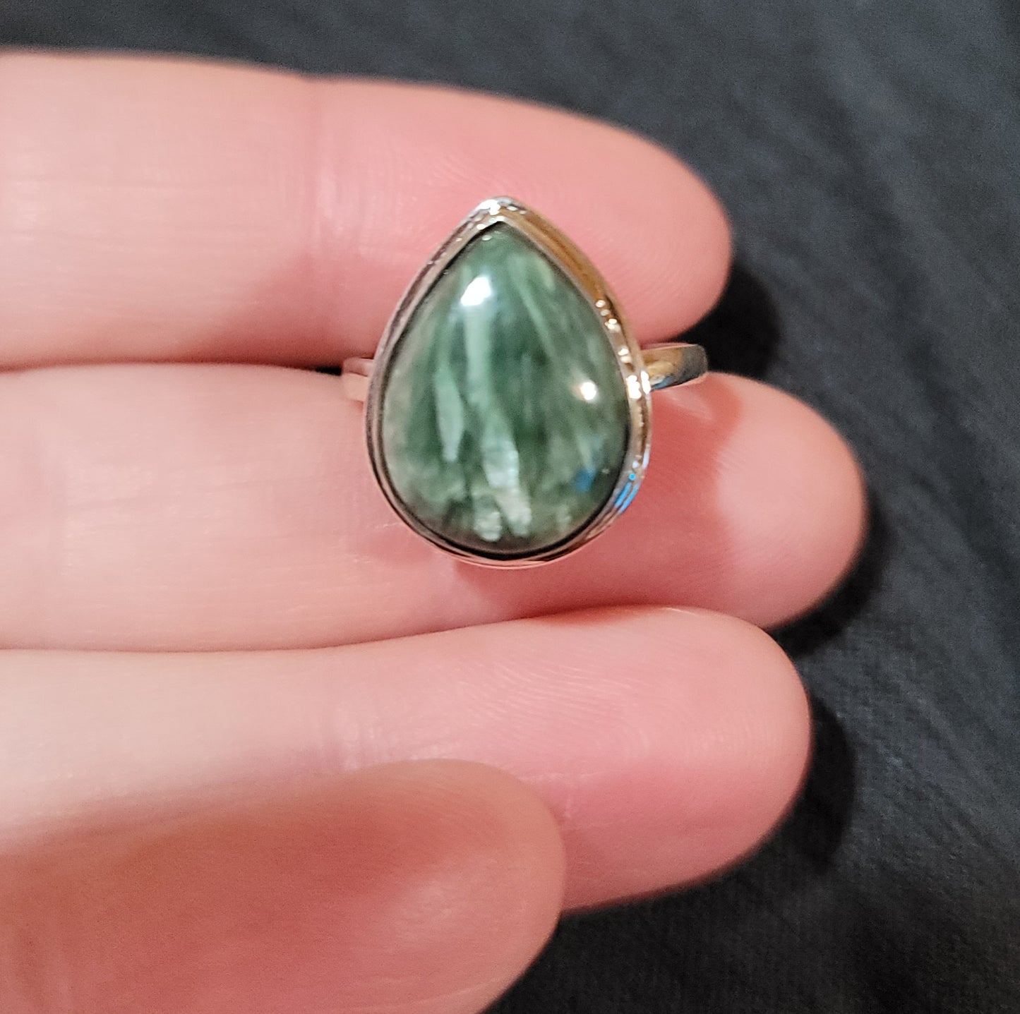 Sterling Silver Seraphanite Size 8 Ring