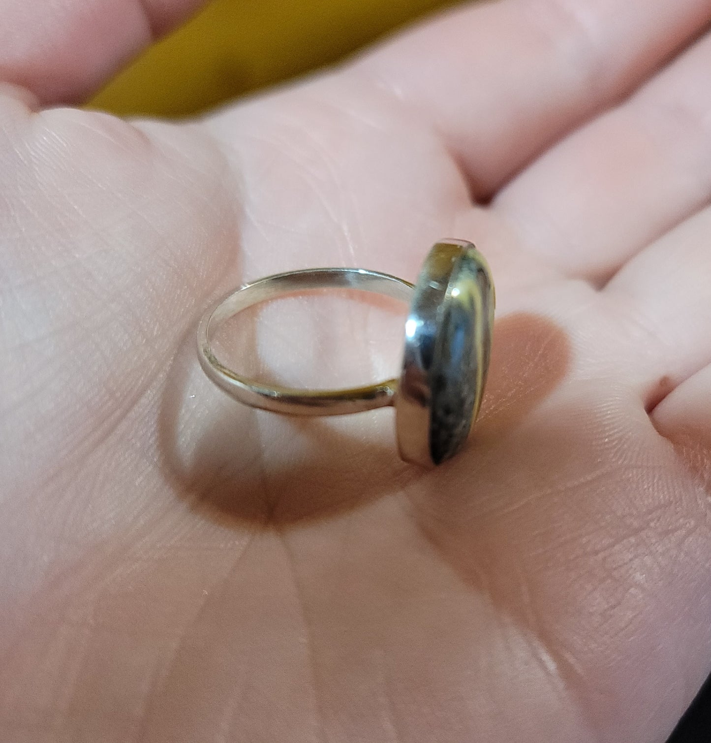 Sterling Silver Bumblebee Jasper Ring Size 9.5