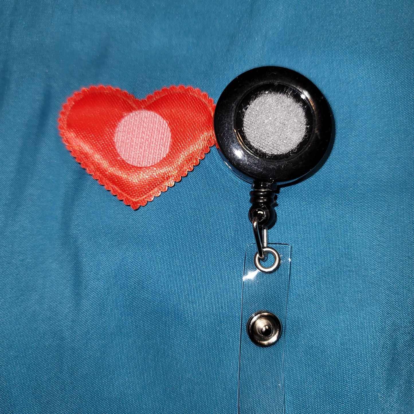 Red Metallic Puffy Heart Badge Reel