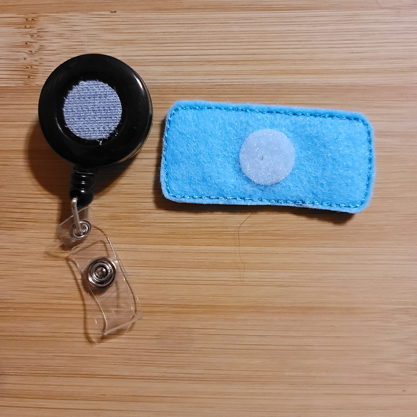 Bandaid Light Blue Glitter Badge Reel