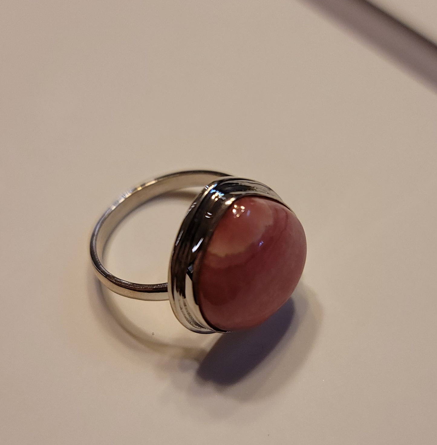 Rhodochrosite Ring Size 7.5