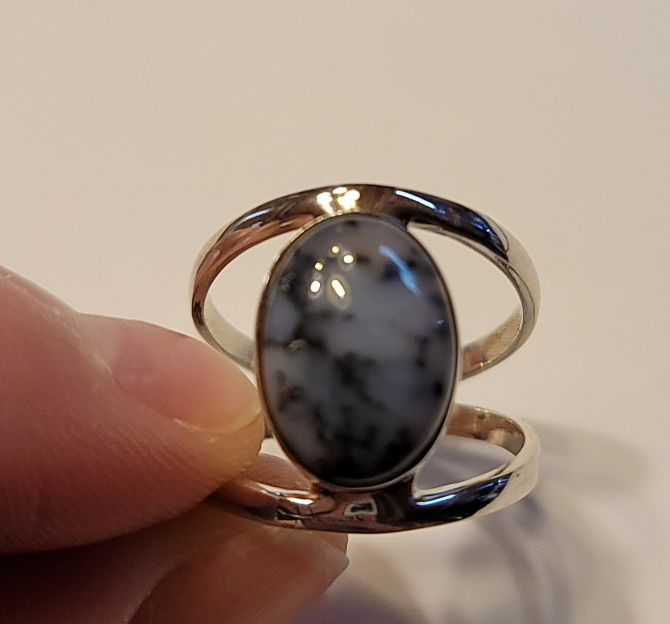 Dendritic Opal Ring size 8