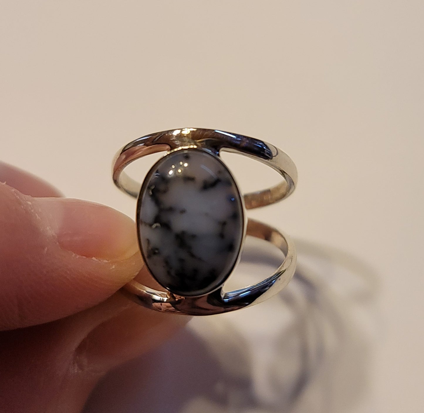 Dendritic Opal Ring size 8