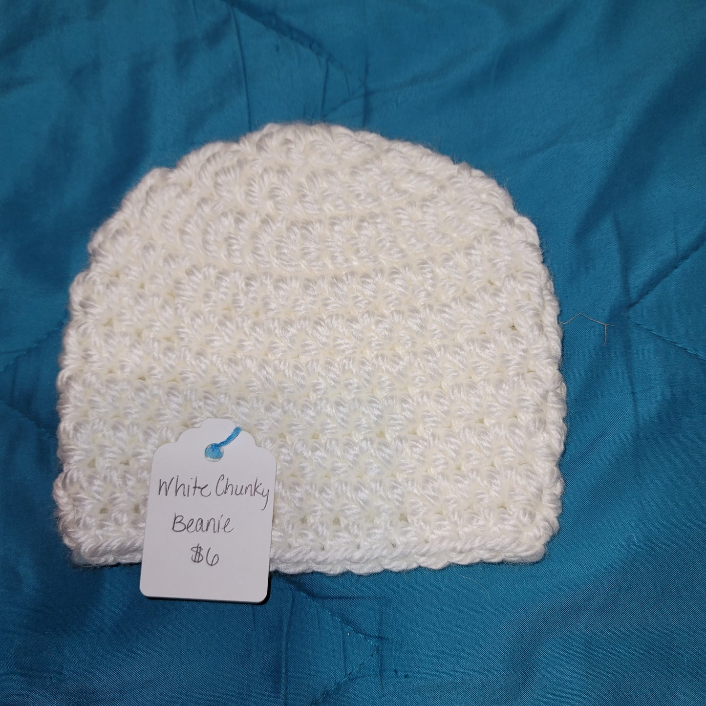 Baby White Chunky Beanie 3-6 Months