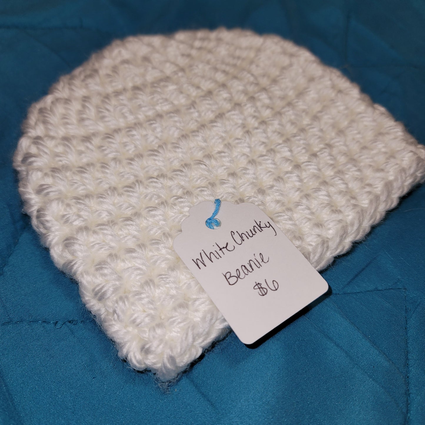 Baby White Chunky Beanie 3-6 Months