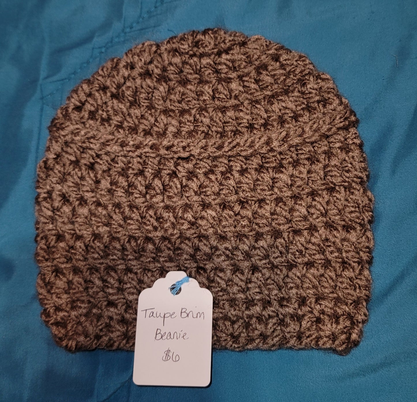 Baby Taupe Brim Beanie 6-12 Months
