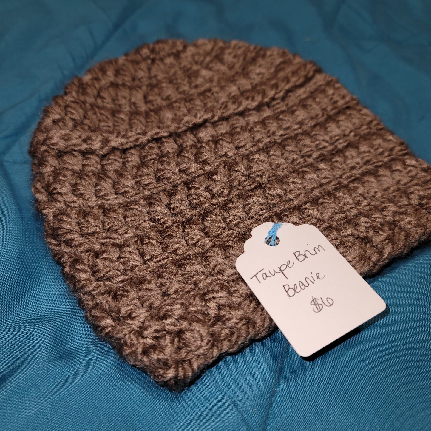 Baby Taupe Brim Beanie 6-12 Months