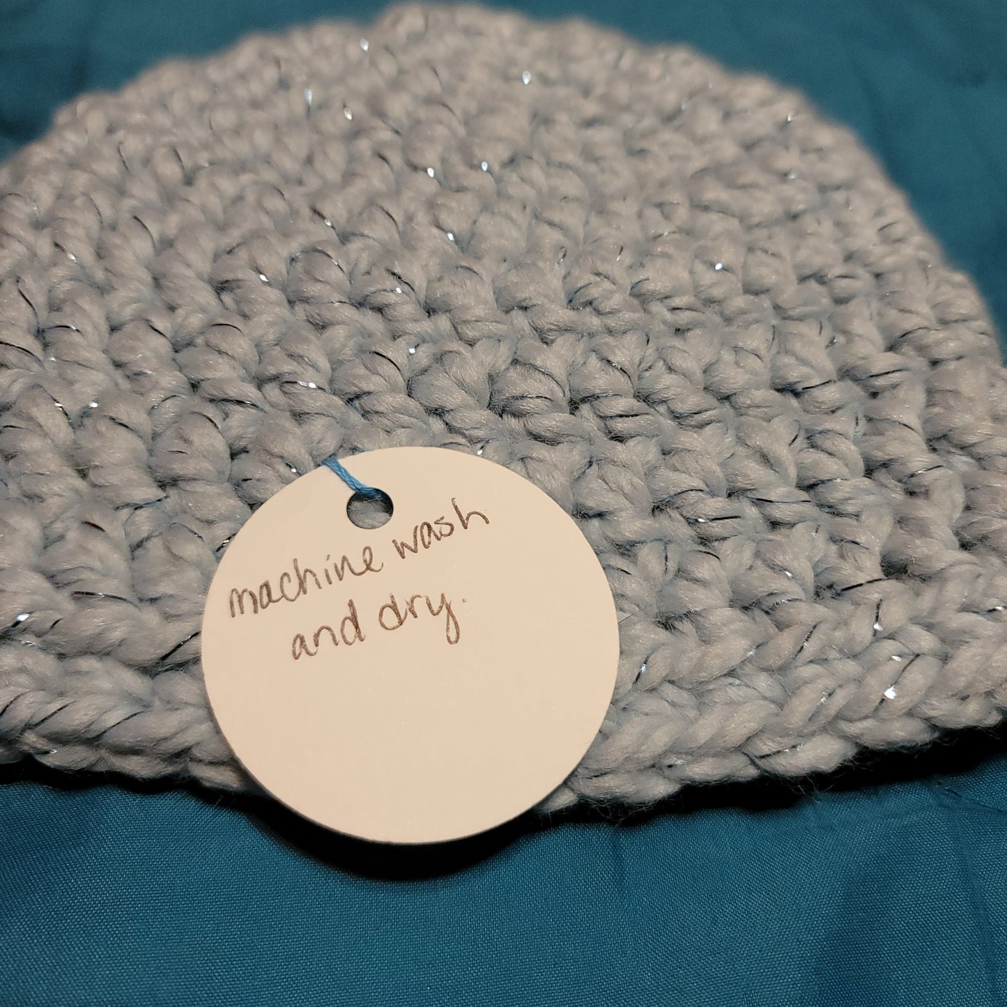 Baby Light Blue Sparkle Beanie 3-6 Months