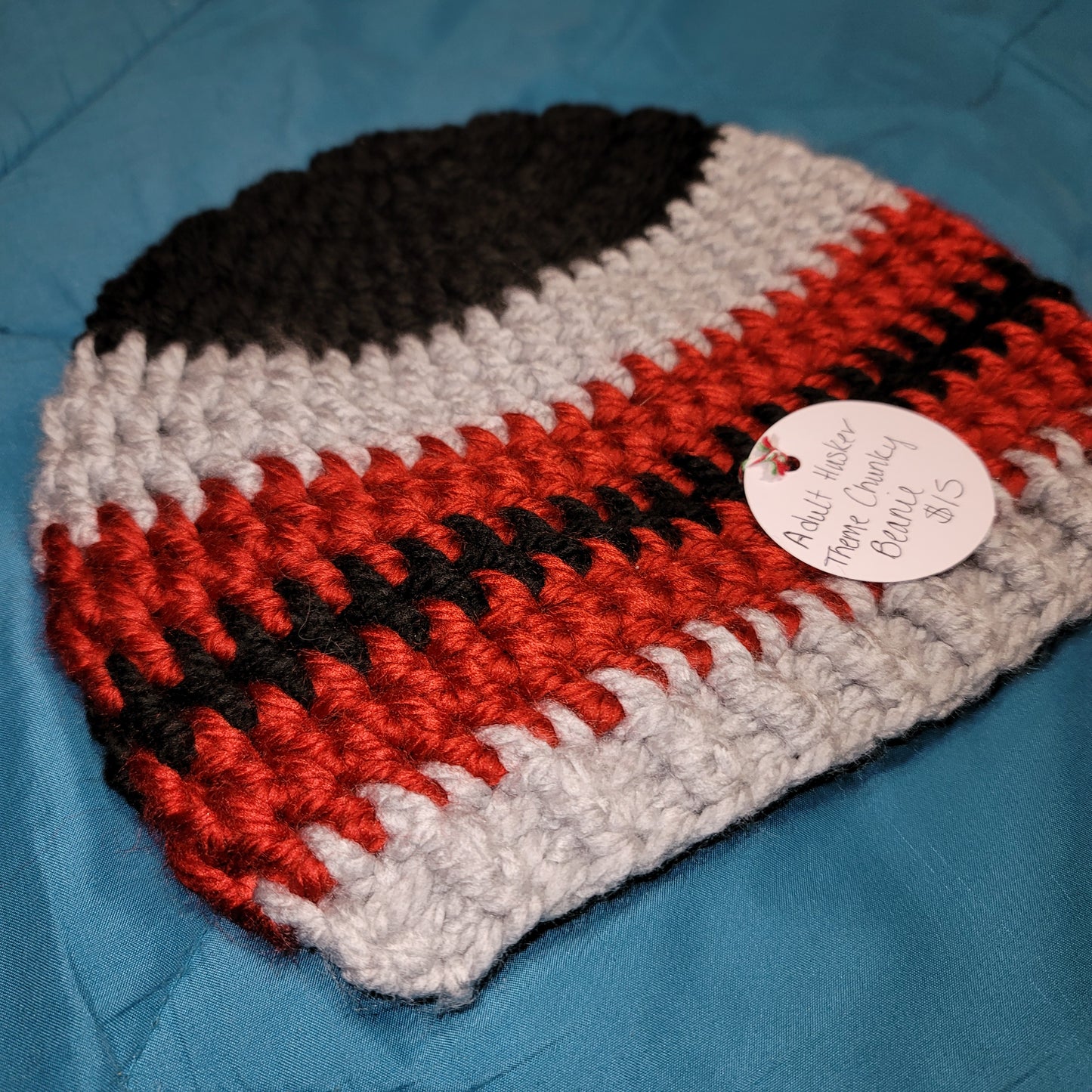 Adult Husker Theme Chunky Beanie