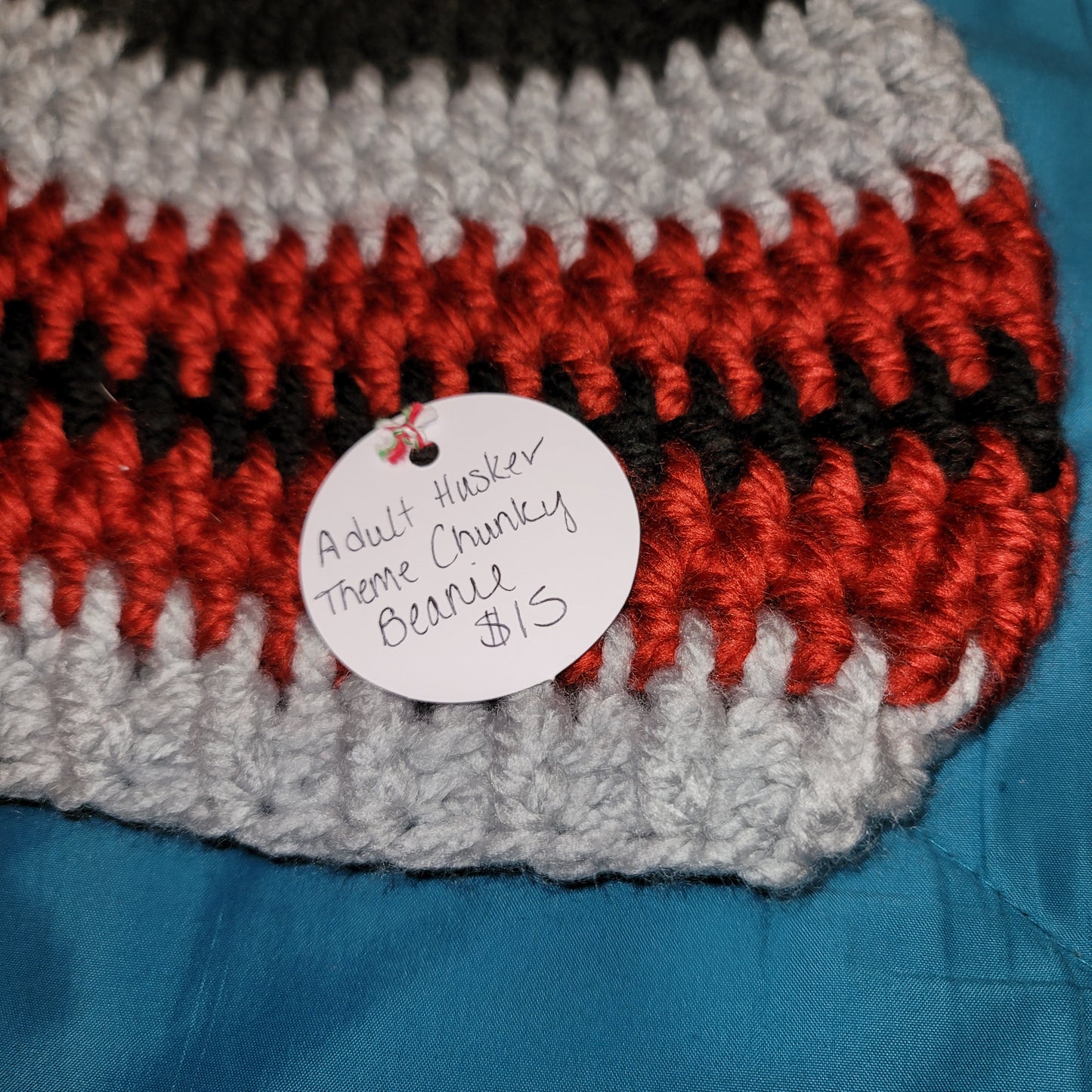 Adult Husker Theme Chunky Beanie