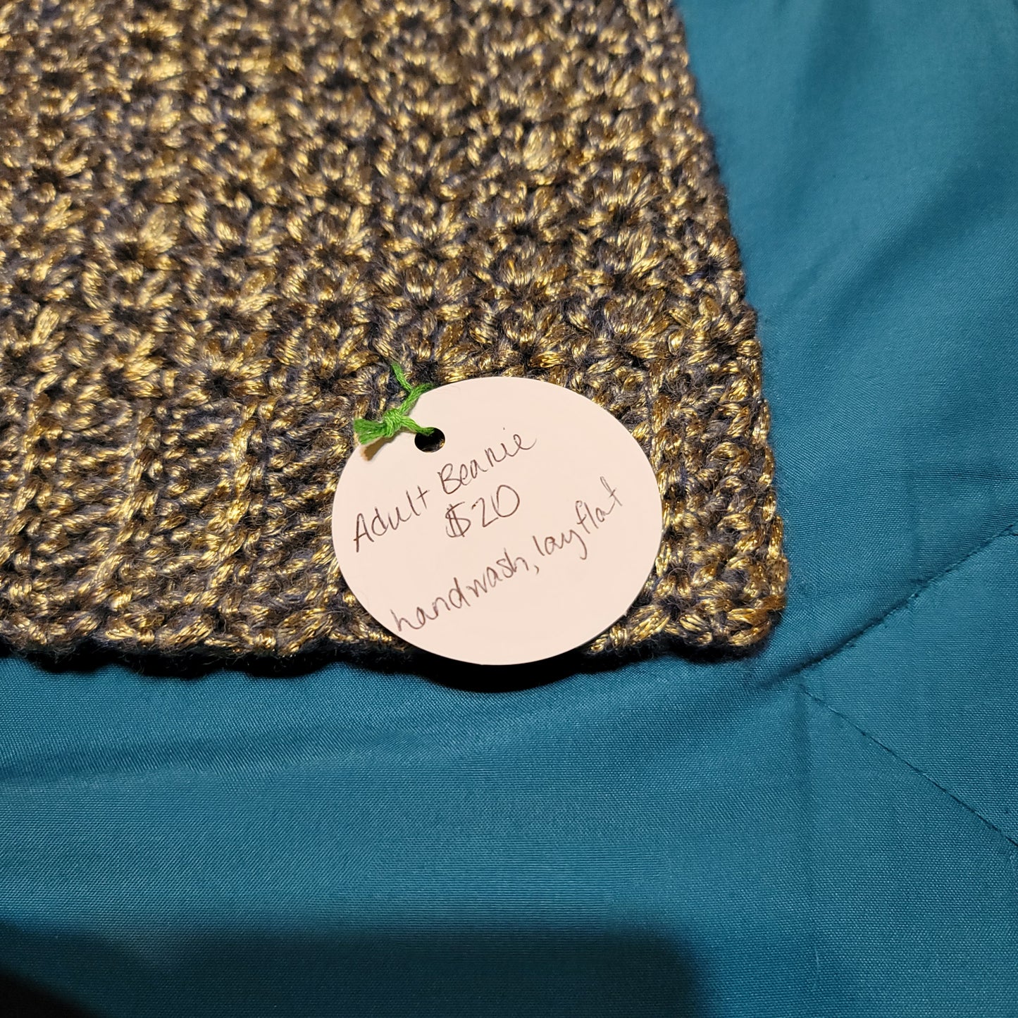 Adult Blue & Gold Star Stitch Beanie