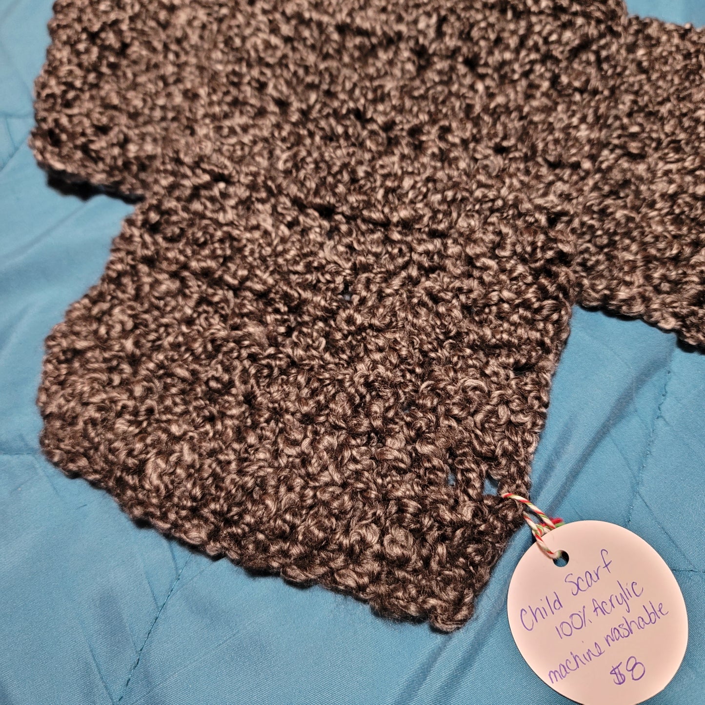 Charcoal Fluffy Child's Scarf
