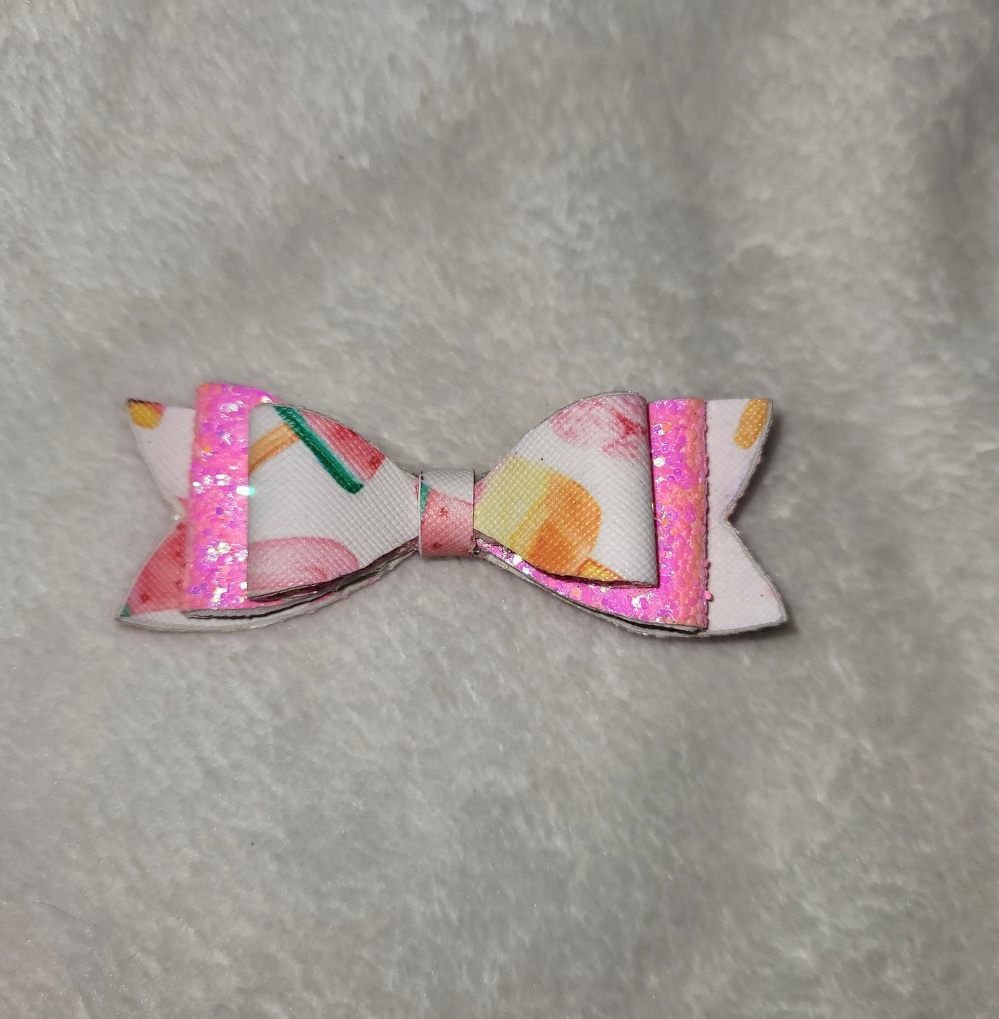 Ice Cream & Pink Glitter Small Bow