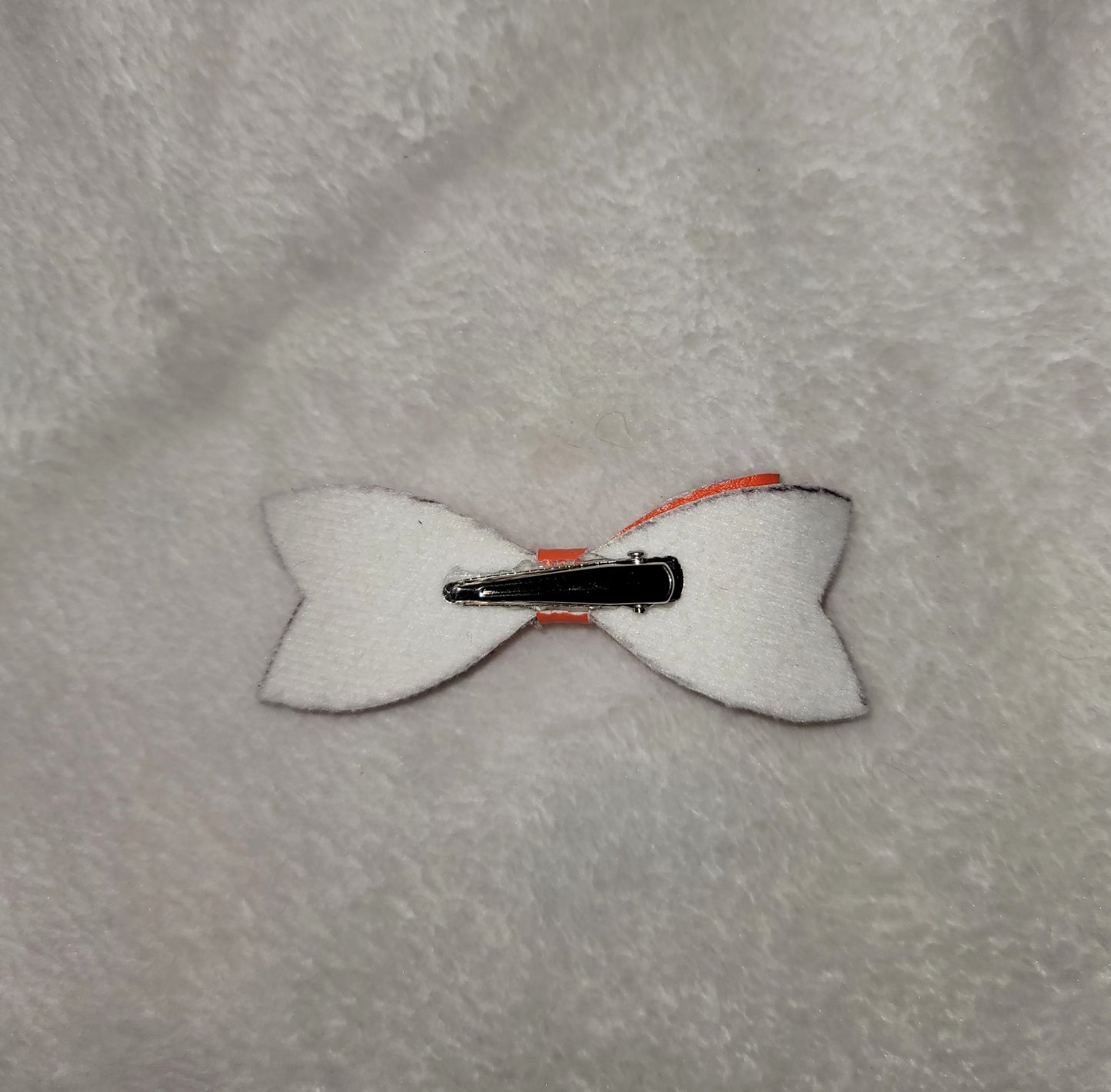 Orange Faux Leather Small Bow