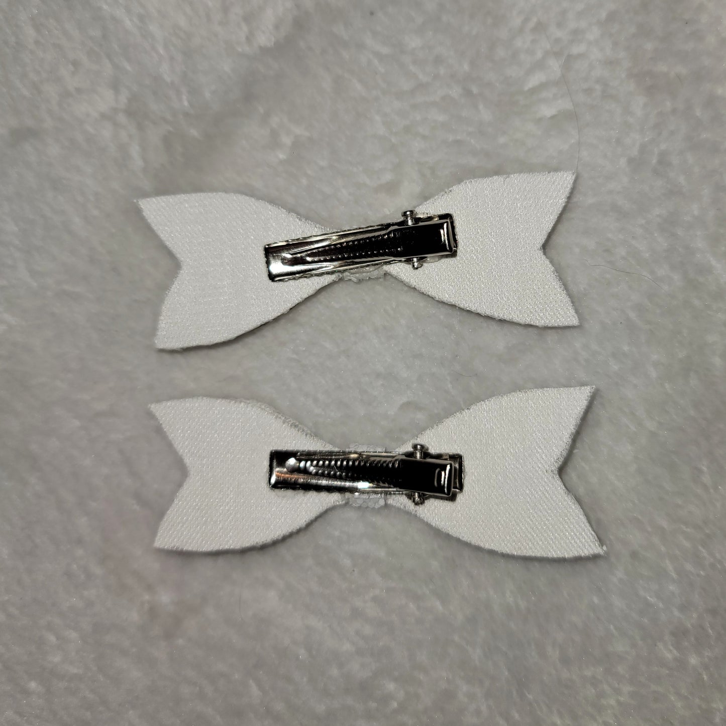 White Glitter Mini Bow Set