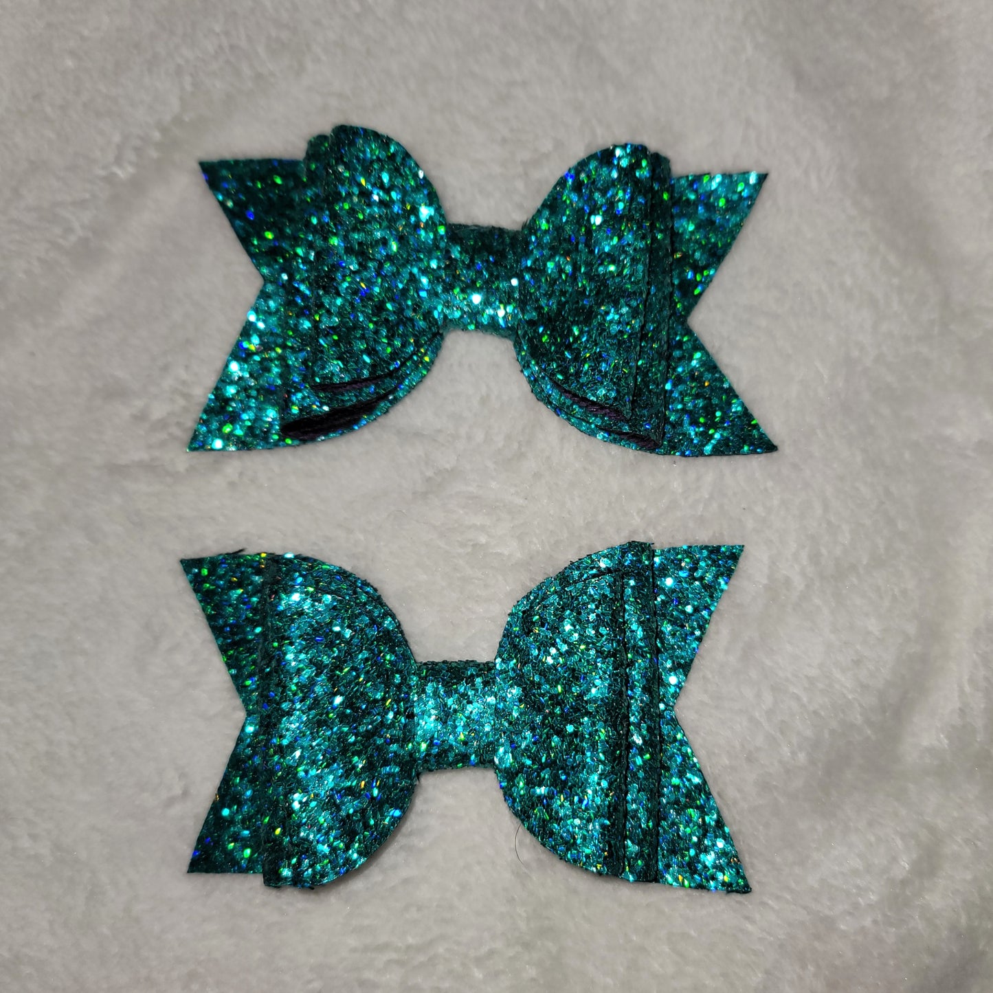 Teal Glitter Bow