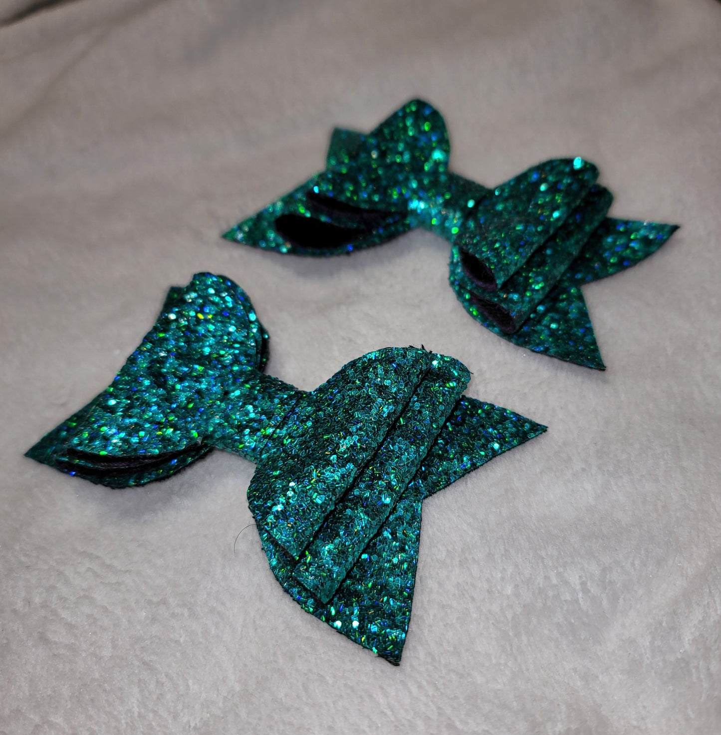 Teal Glitter Bow