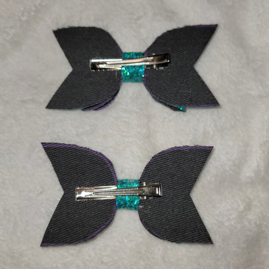 Teal Glitter Bow