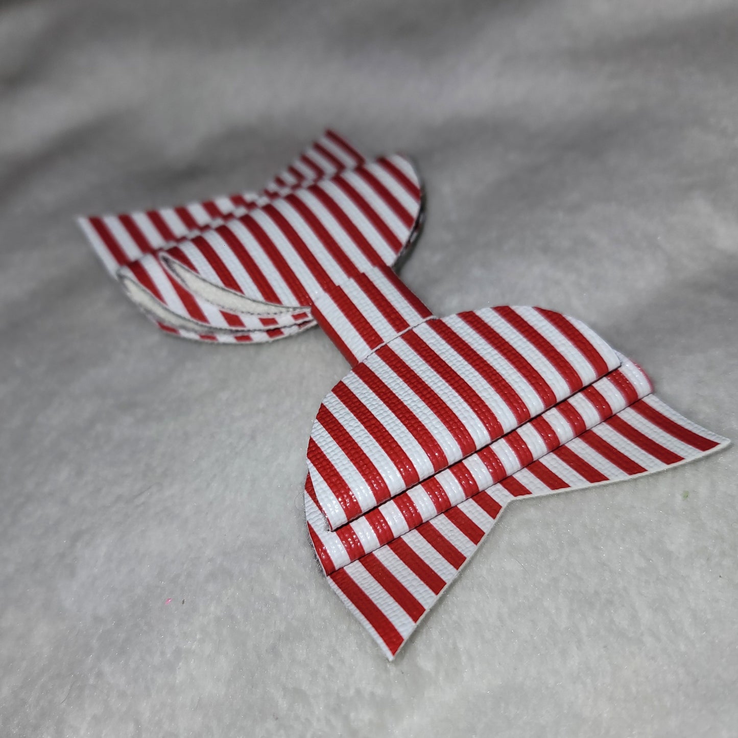 Red & White Stripe Bow