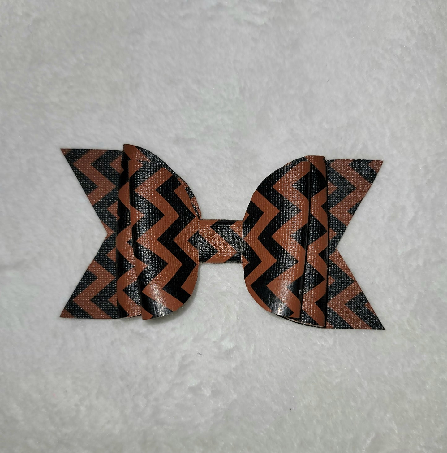 Black & Brown Chevron Bow
