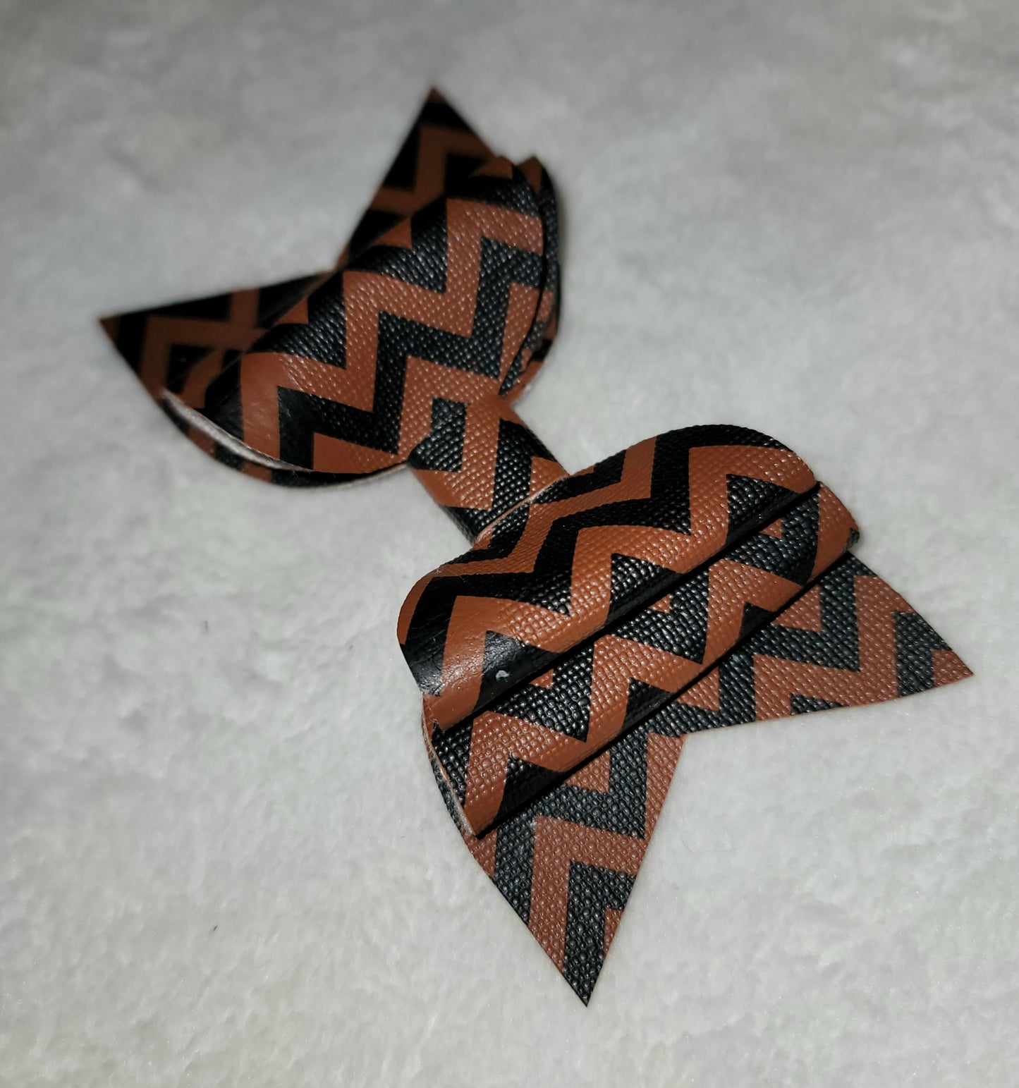 Black & Brown Chevron Bow