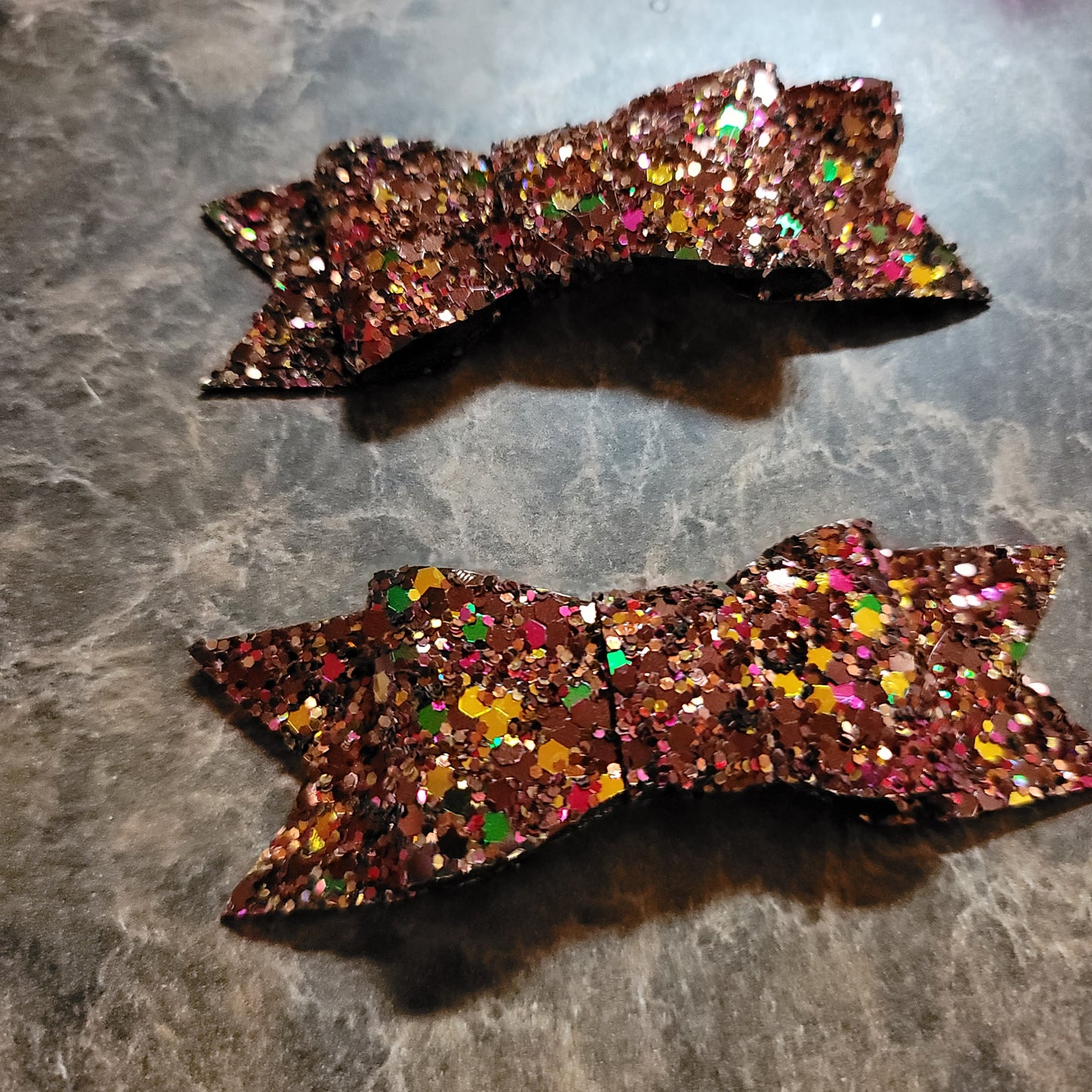 Autumn Color Glitter Bow Set