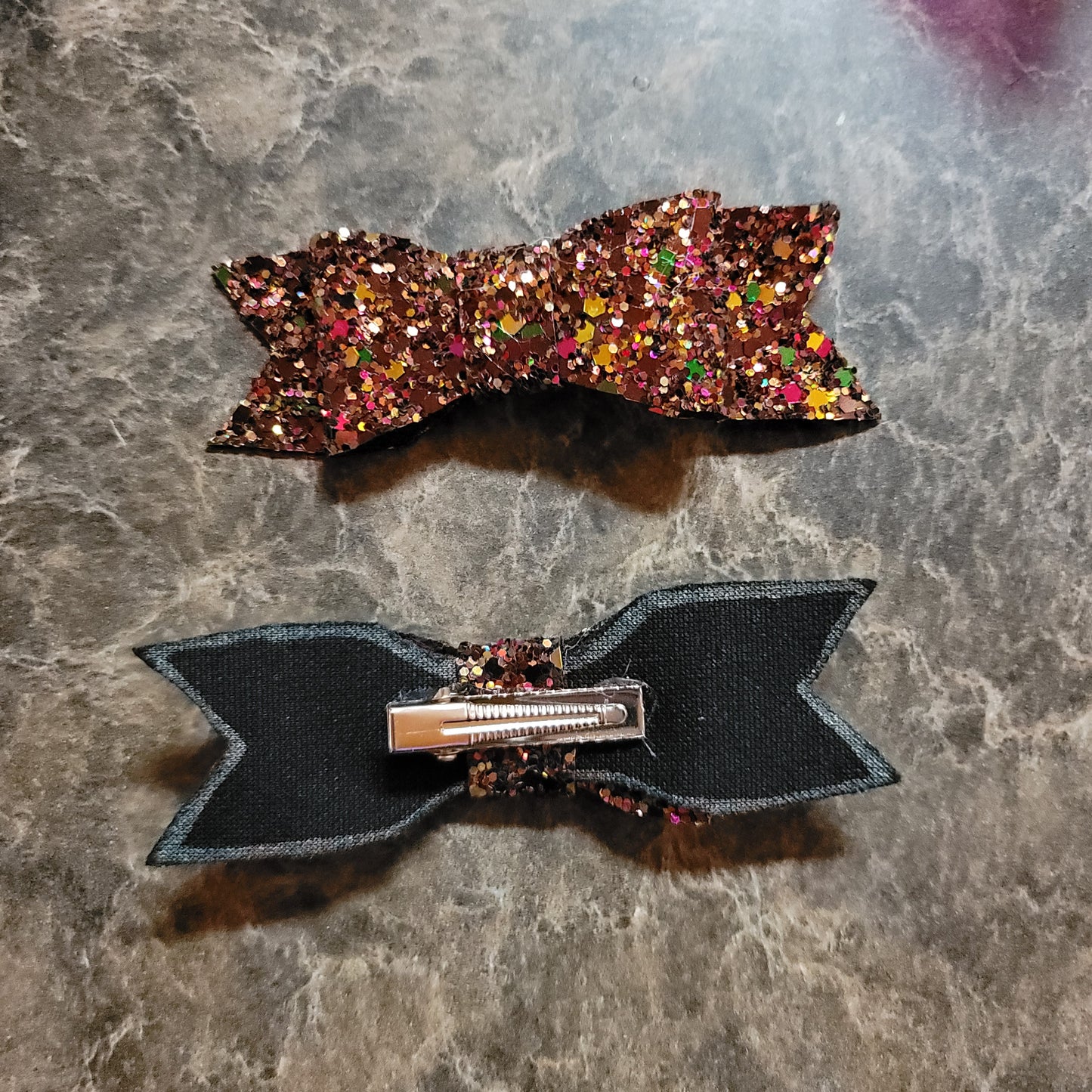 Autumn Color Glitter Bow Set