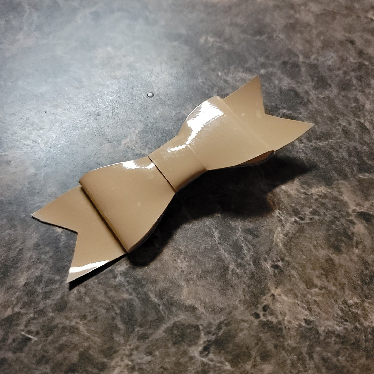 Tan Vinyl Bow
